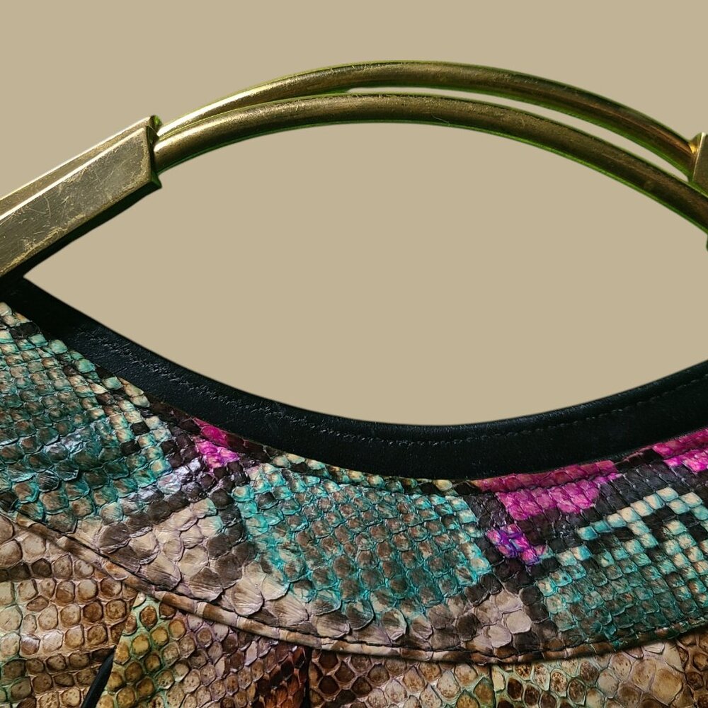 Vintage Caprice Python Half Moon Handbag - image 3